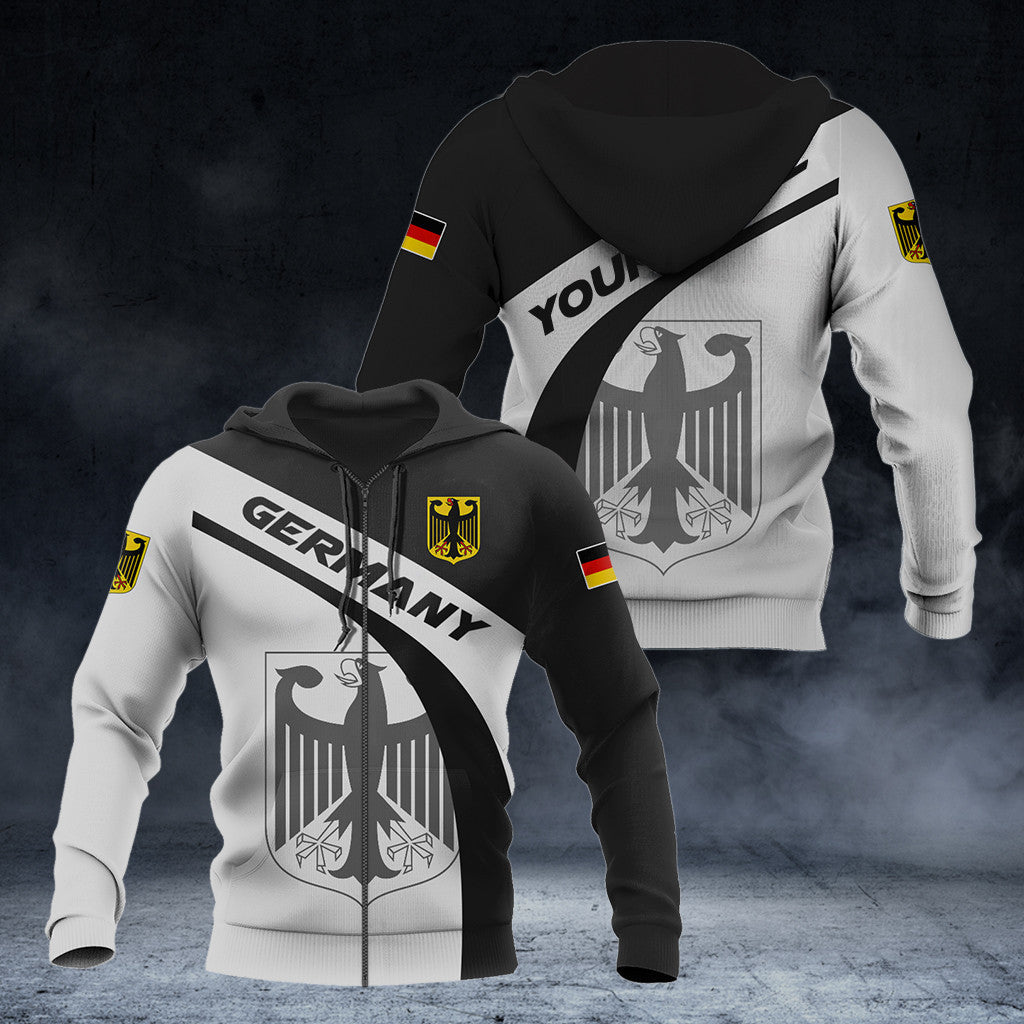 Custom Name Germany Coat Of Arms Black And White Unisex Adult Shirts