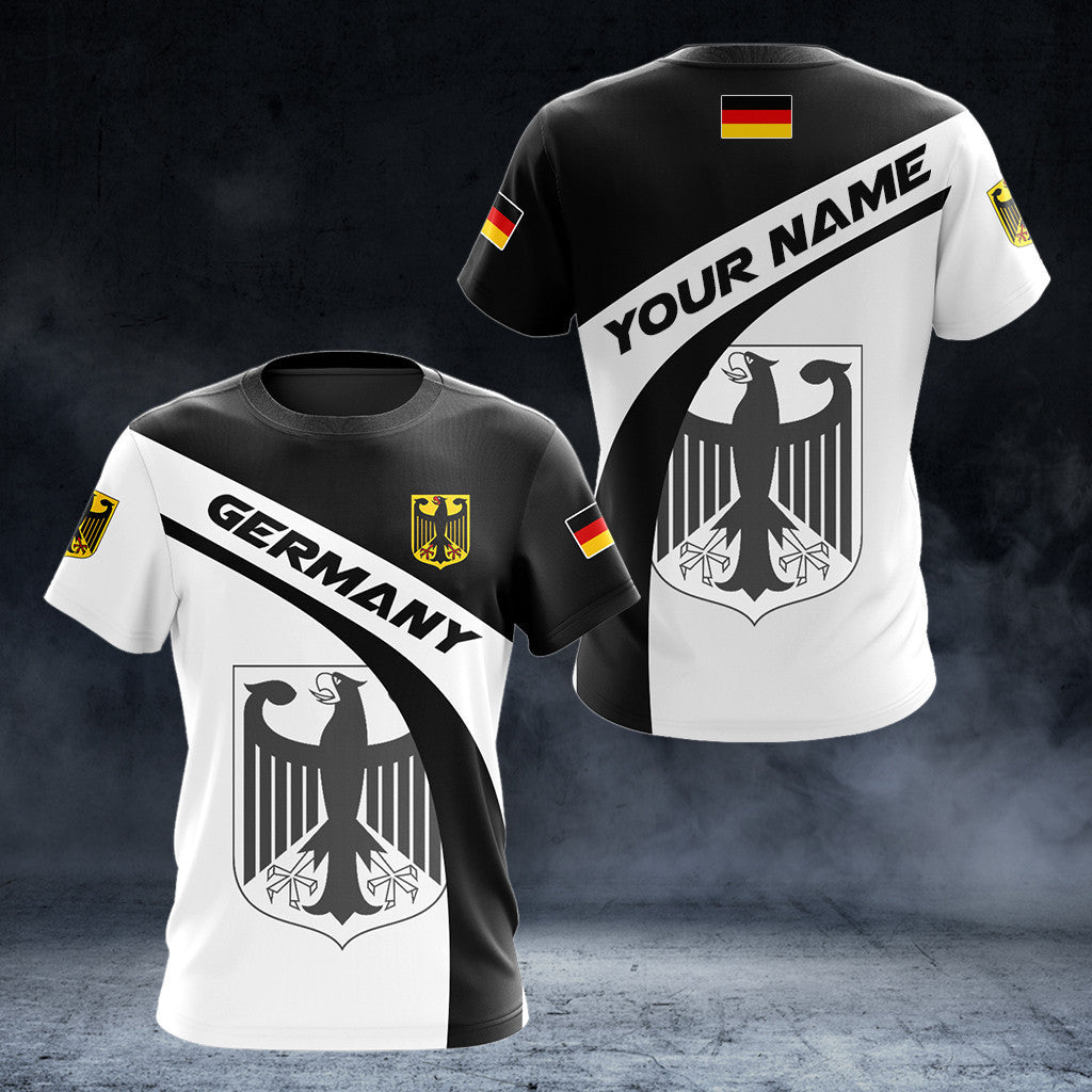 Custom Name Germany Coat Of Arms Black And White Unisex Adult Shirts