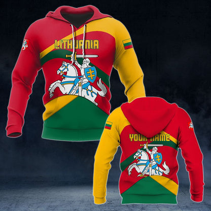 Customize Lithuania Coat Of Arms Style Unisex Adult Hoodies