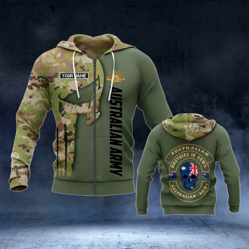 Sweats à capuche unisexes à personnaliser avec motif camouflage tête de mort de l'armée australienne pour adultes