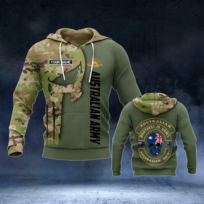 Personalisieren Sie Australian Army Skull Camo Unisex-Kapuzenpullover für Erwachsene