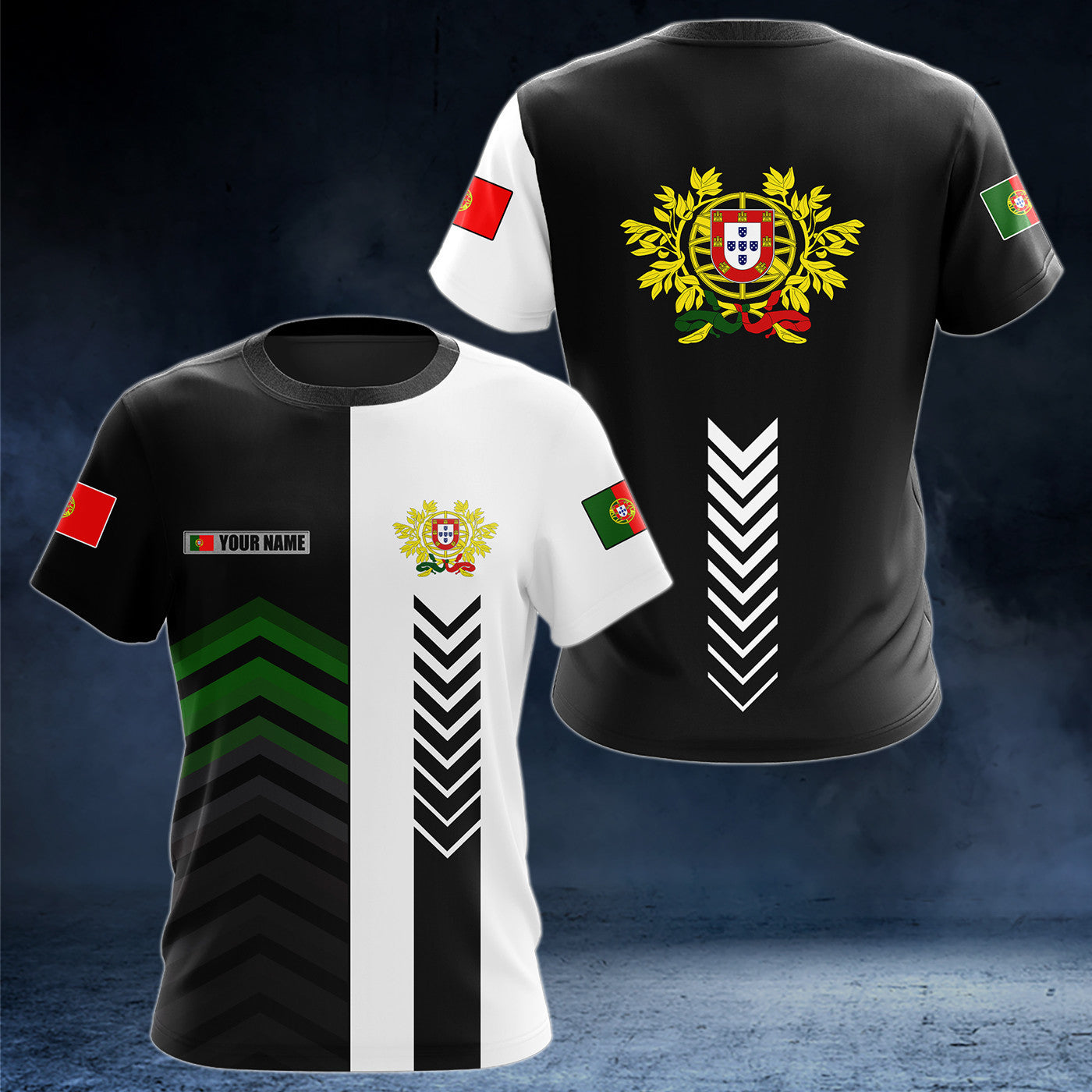 Anpassen Wappen Portugal Speed Style Unisex Erwachsene Shirts