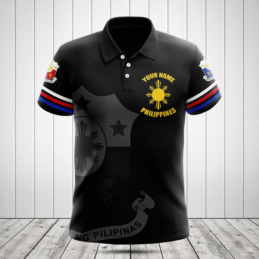 Philippinen Wappen Schwarze Shirts anpassen