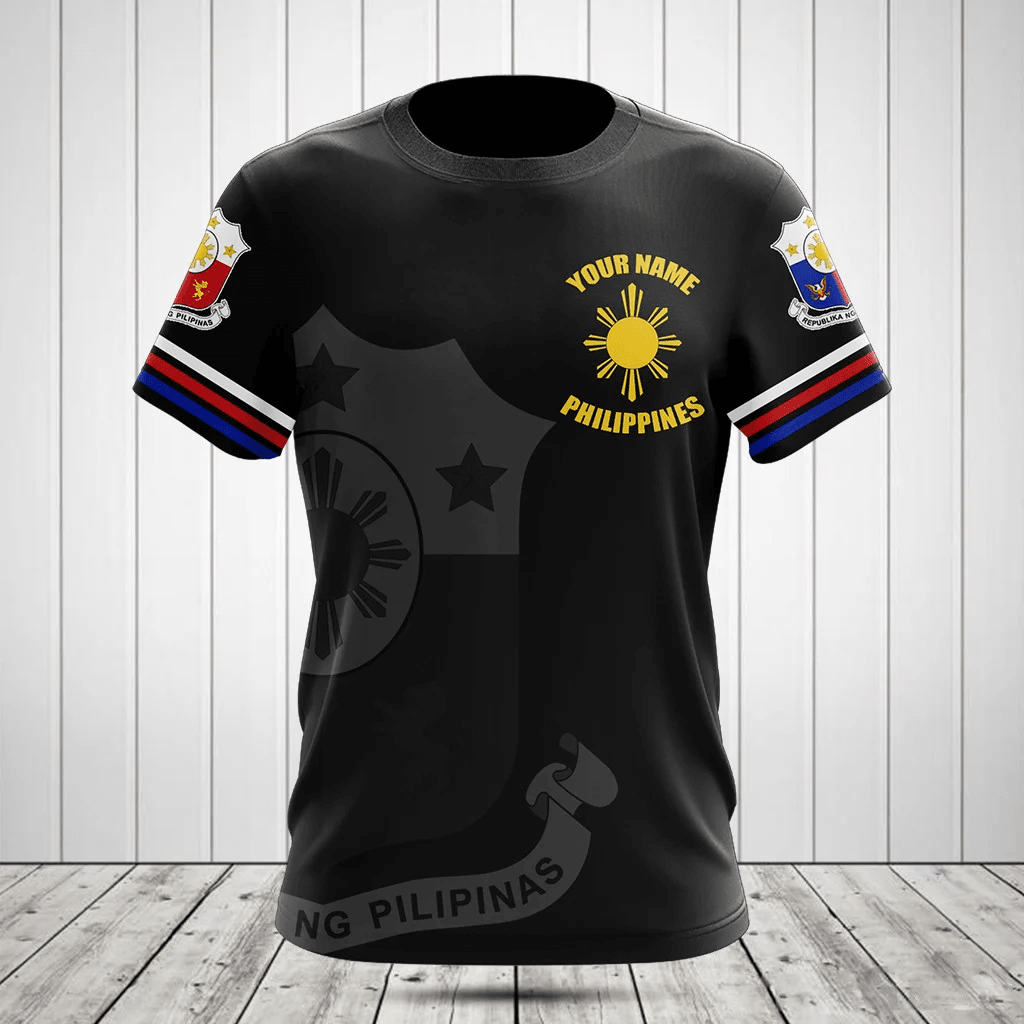 Customize Philippines Coat Of Arms Black Shirts