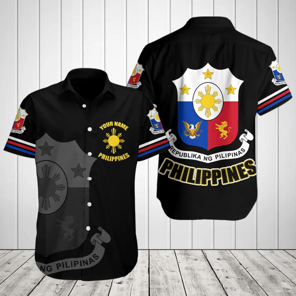 Customize Philippines Coat Of Arms Black Shirts