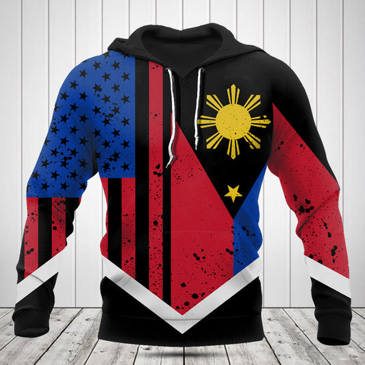 Philippines United States Flag Grunge Shirts