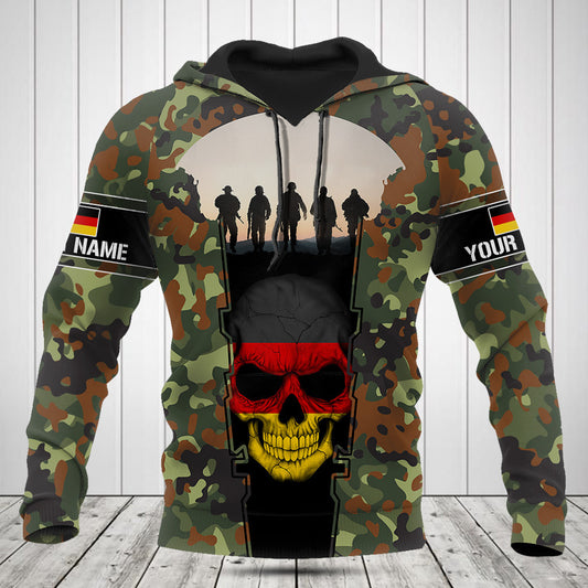 Customize Germany 3D Skull Flag Camouflage Shirts