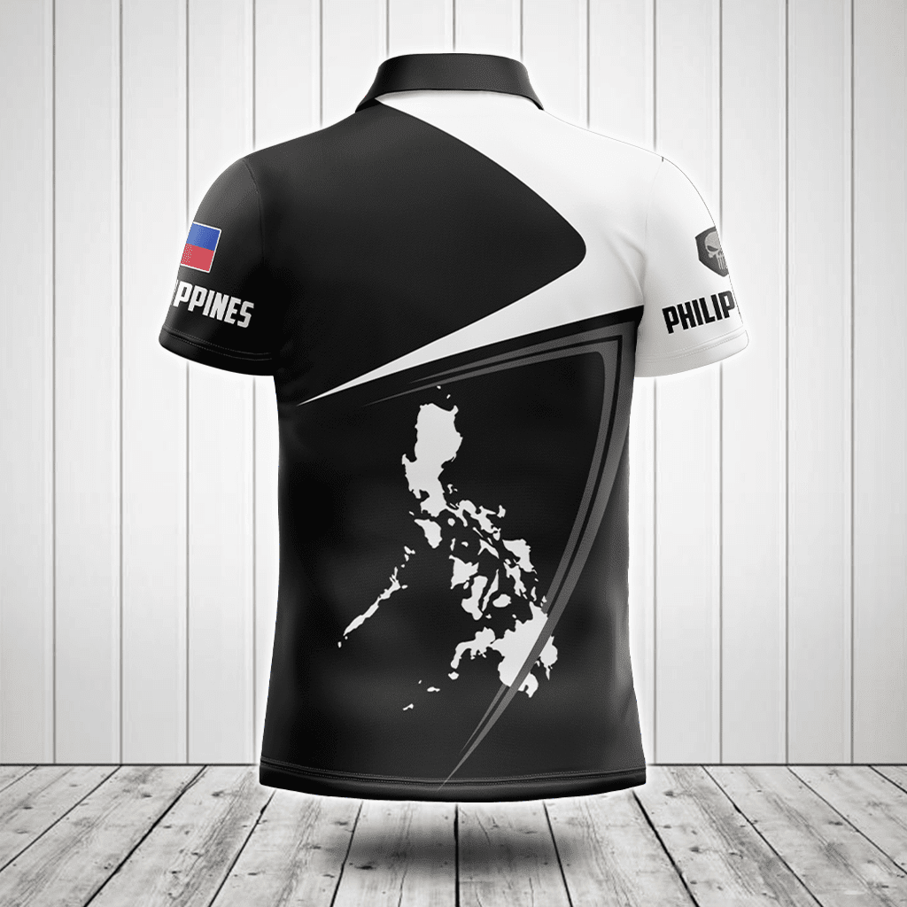 Customize Philippines Map Black And White Shirts