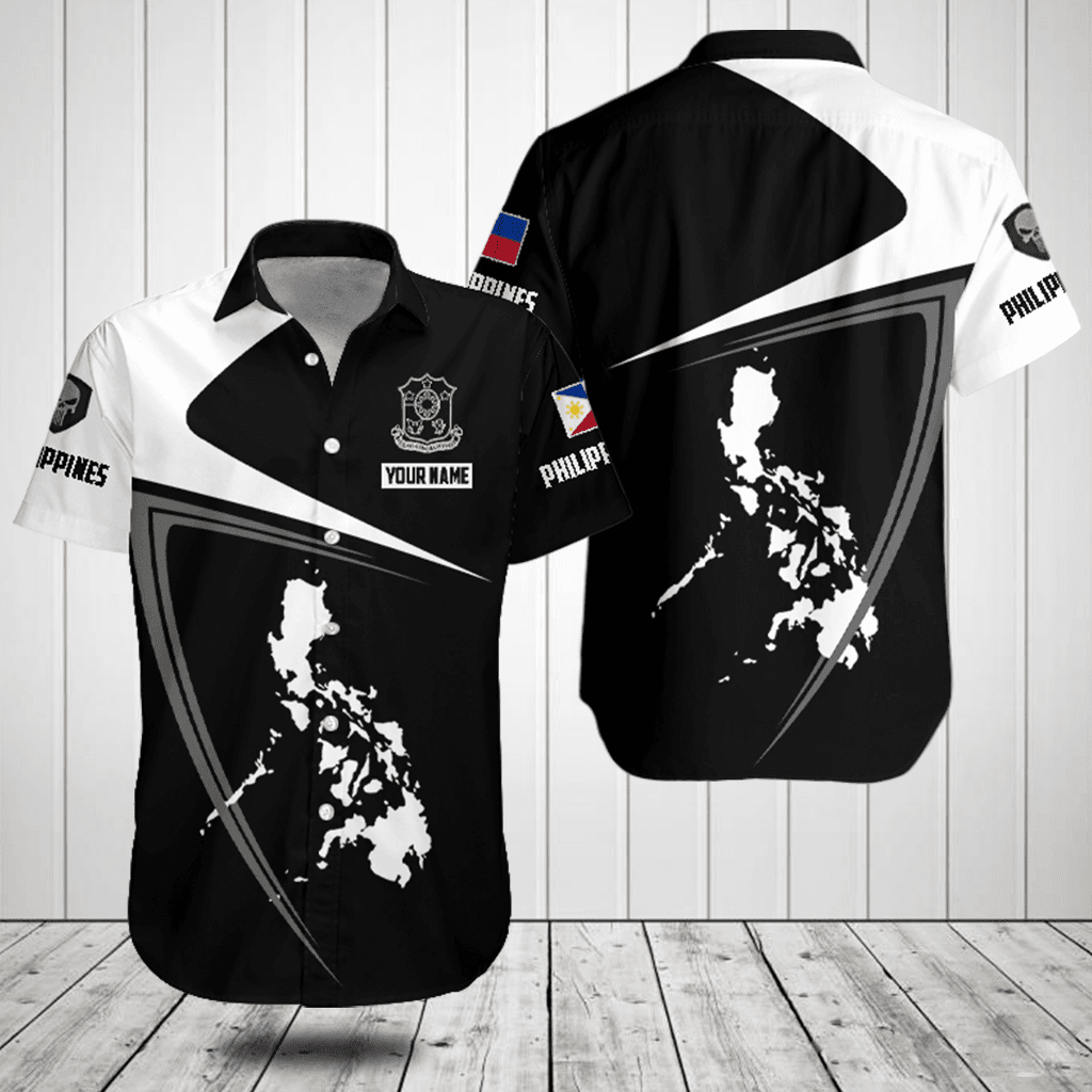 Customize Philippines Map Black And White Shirts