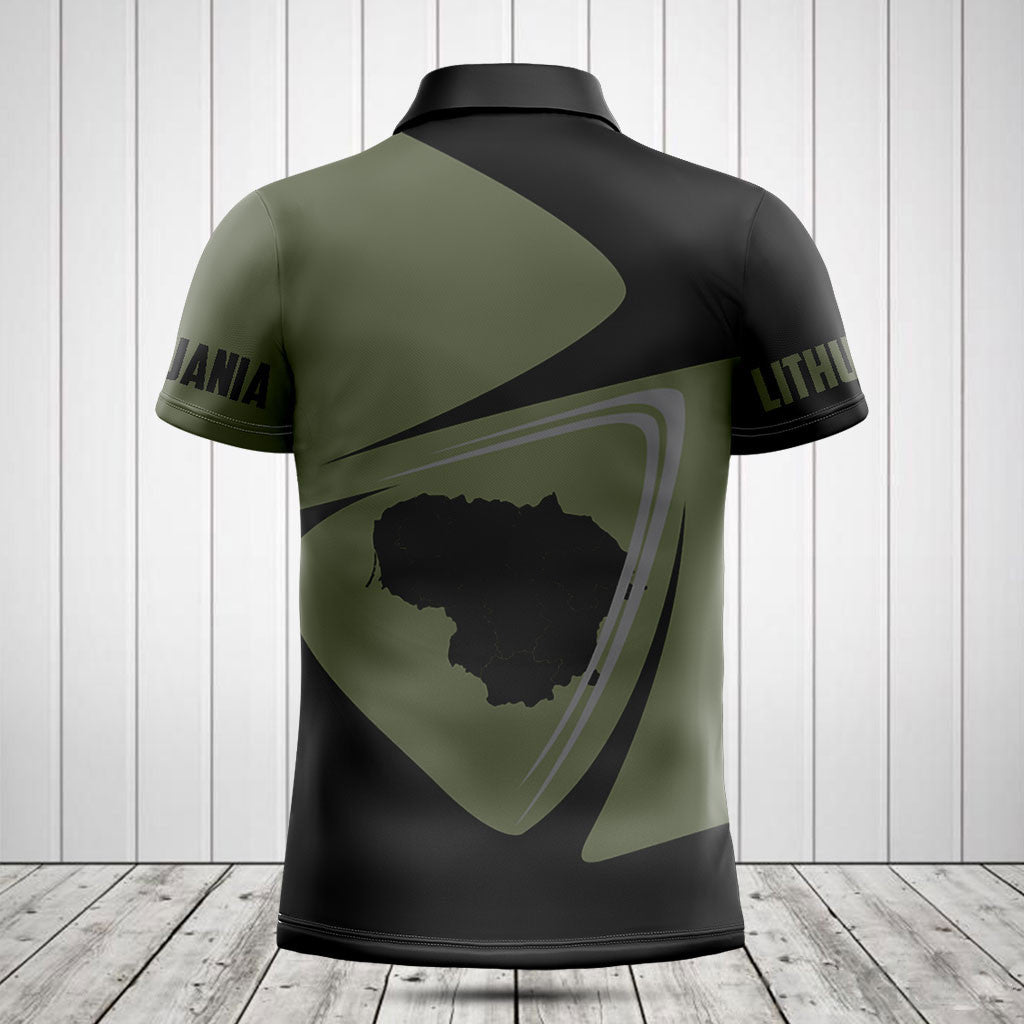 Customize Lithuania Map Black And Olive Green Shirts