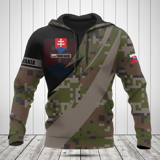 Passen Sie Slowakei Wappen Camo Feuer Stil Shirts