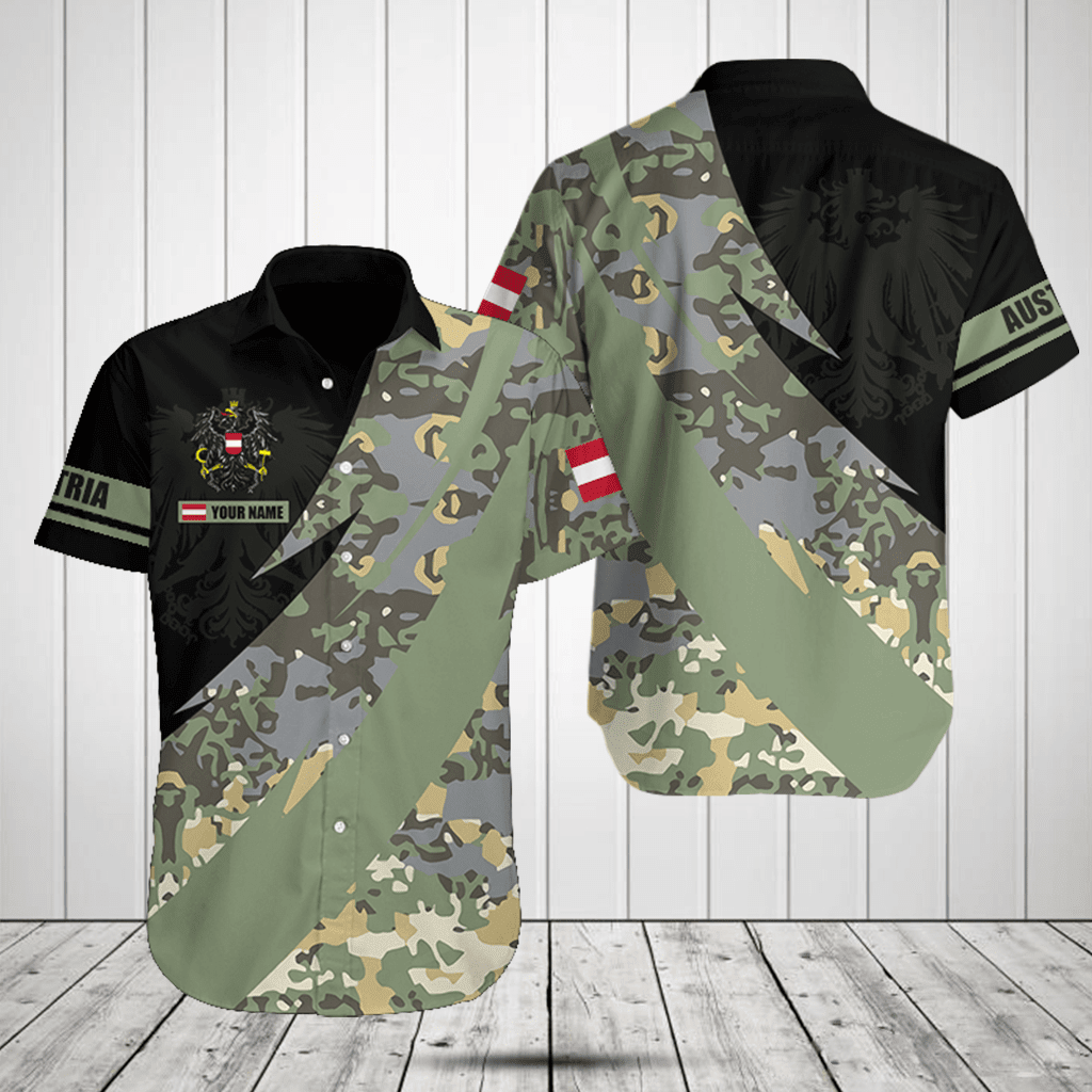 Österreich Wappen Camo Fire Style Shirts anpassen