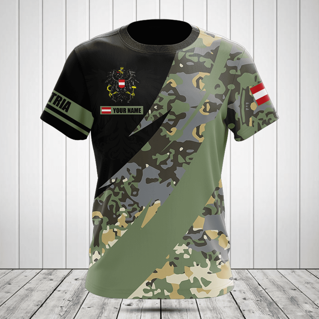 Österreich Wappen Camo Fire Style Shirts anpassen