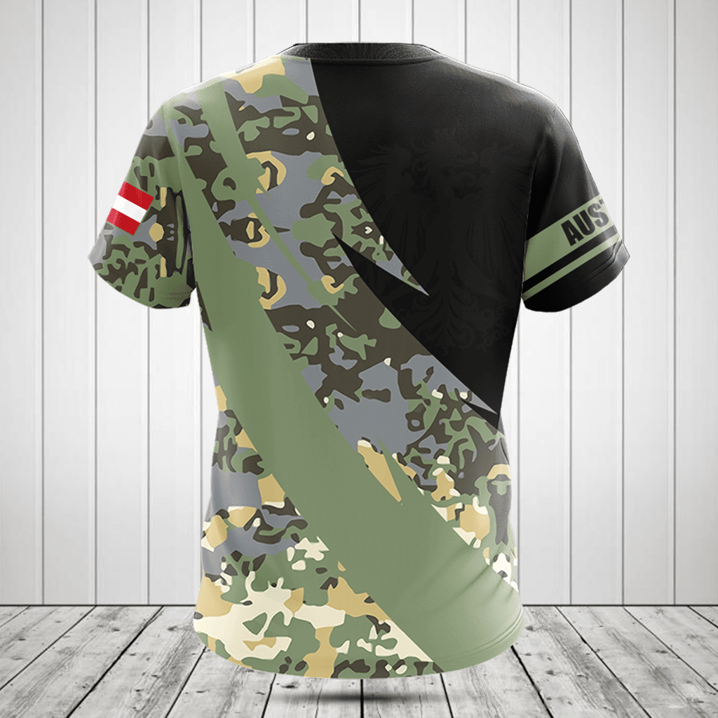 Customize Austria Coat Of Arms Camo Fire Style Shirts