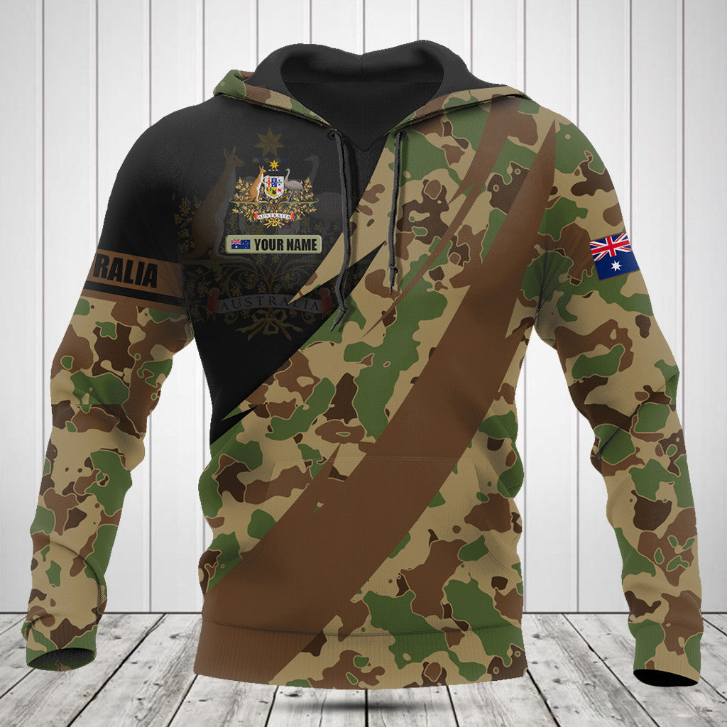 Passen Sie Australien Wappen Camo Feuer Stil Shirts