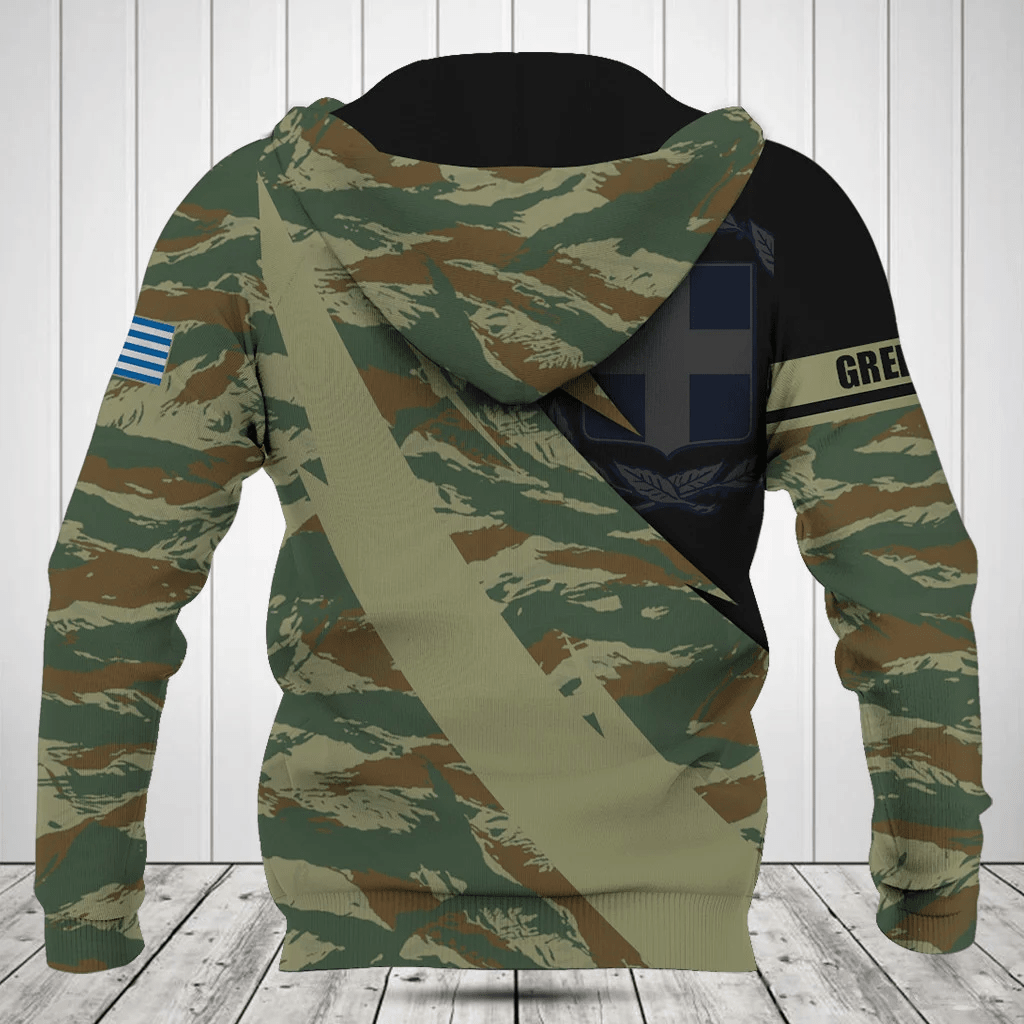 Customize Greece Coat Of Arms Camo Fire Style Shirts