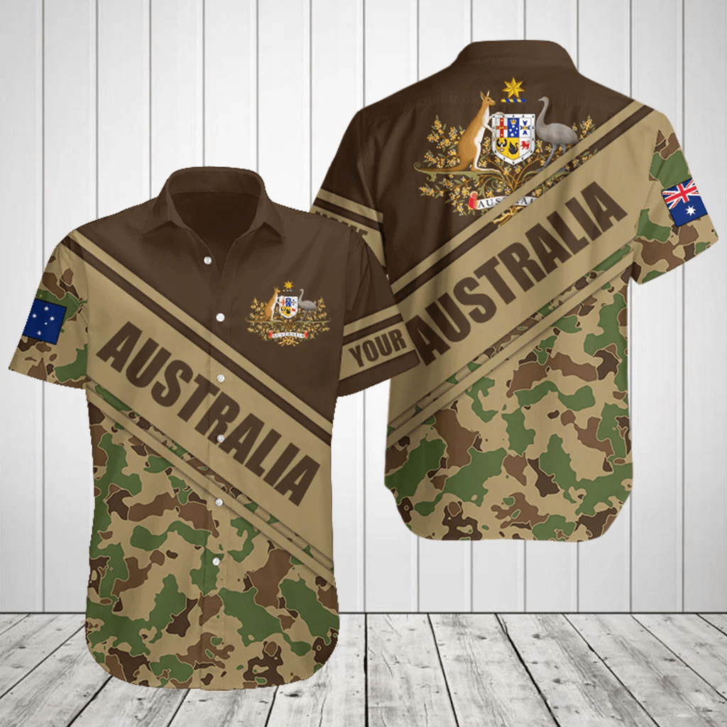 Customize Australia Coat Of Arms Camouflage 3D Shirts