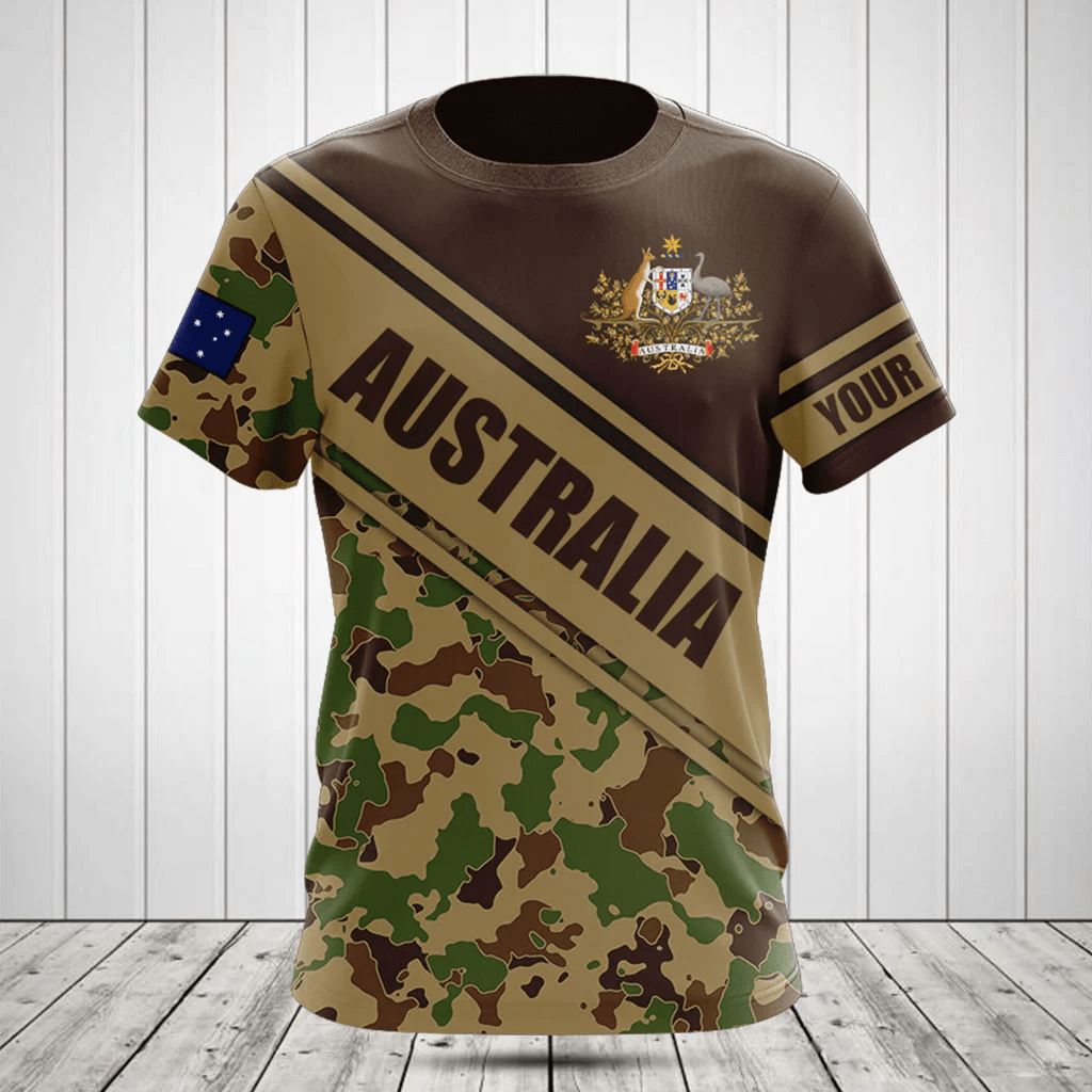 Customize Australia Coat Of Arms Camouflage 3D Shirts