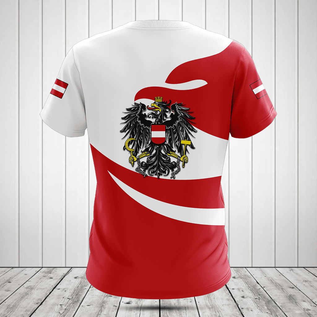 Österreich Flagge Feuer Stil Shirts