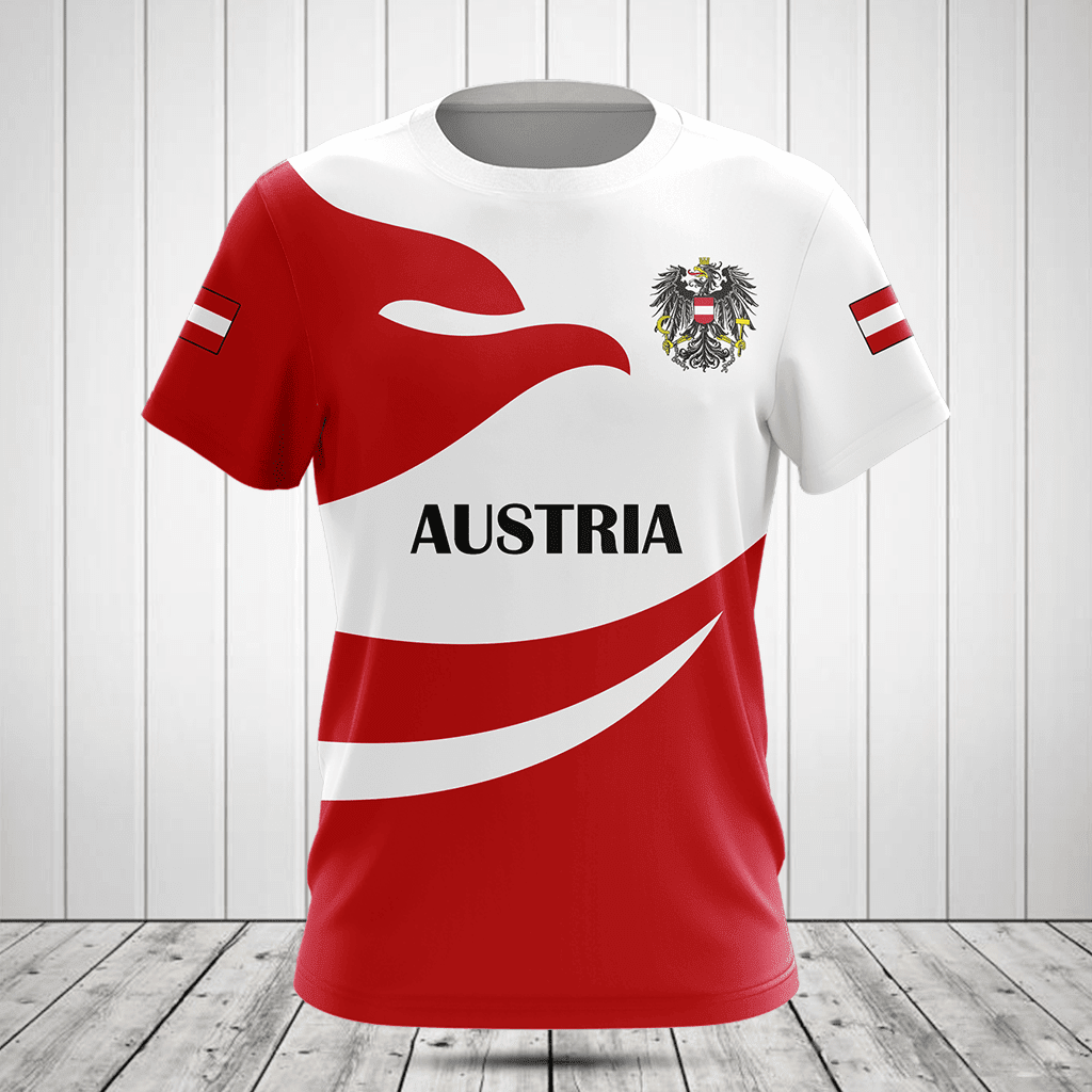 Österreich Flagge Feuer Stil Shirts