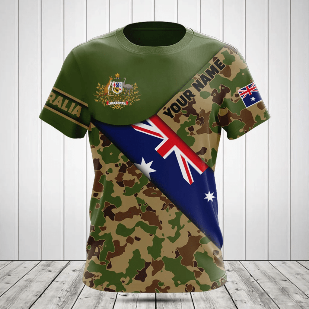 Passen Sie Australien Flagge Camouflage Armee Shirts