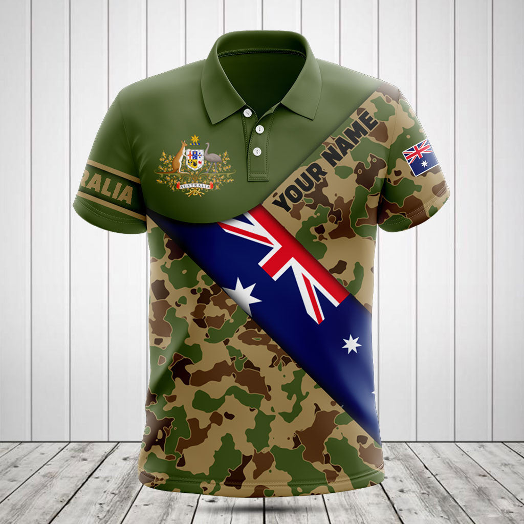 Personnalisez les chemises militaires camouflage avec le drapeau australien