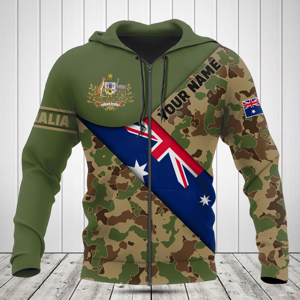 Personnalisez les chemises militaires camouflage avec le drapeau australien