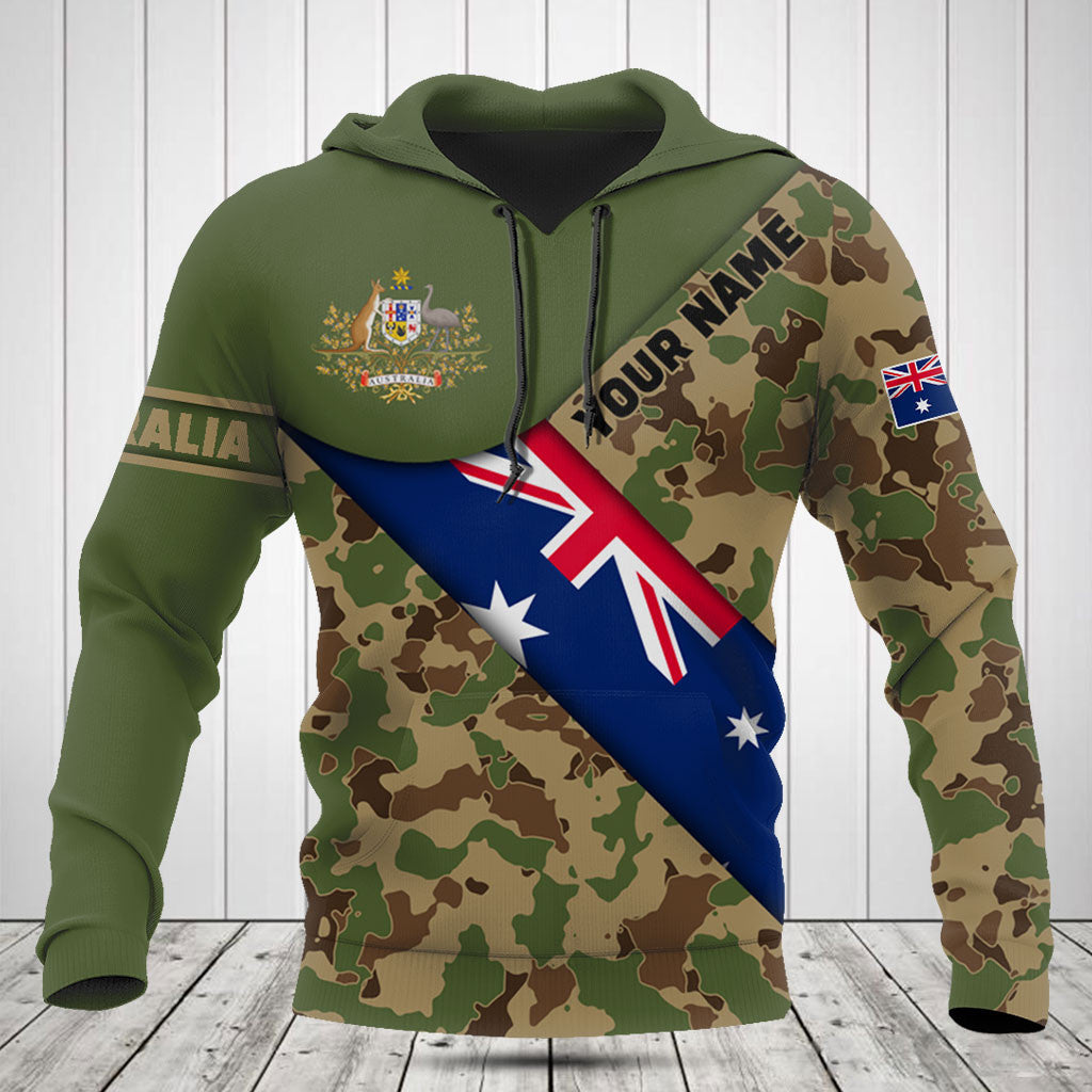 Personnalisez les chemises militaires camouflage avec le drapeau australien