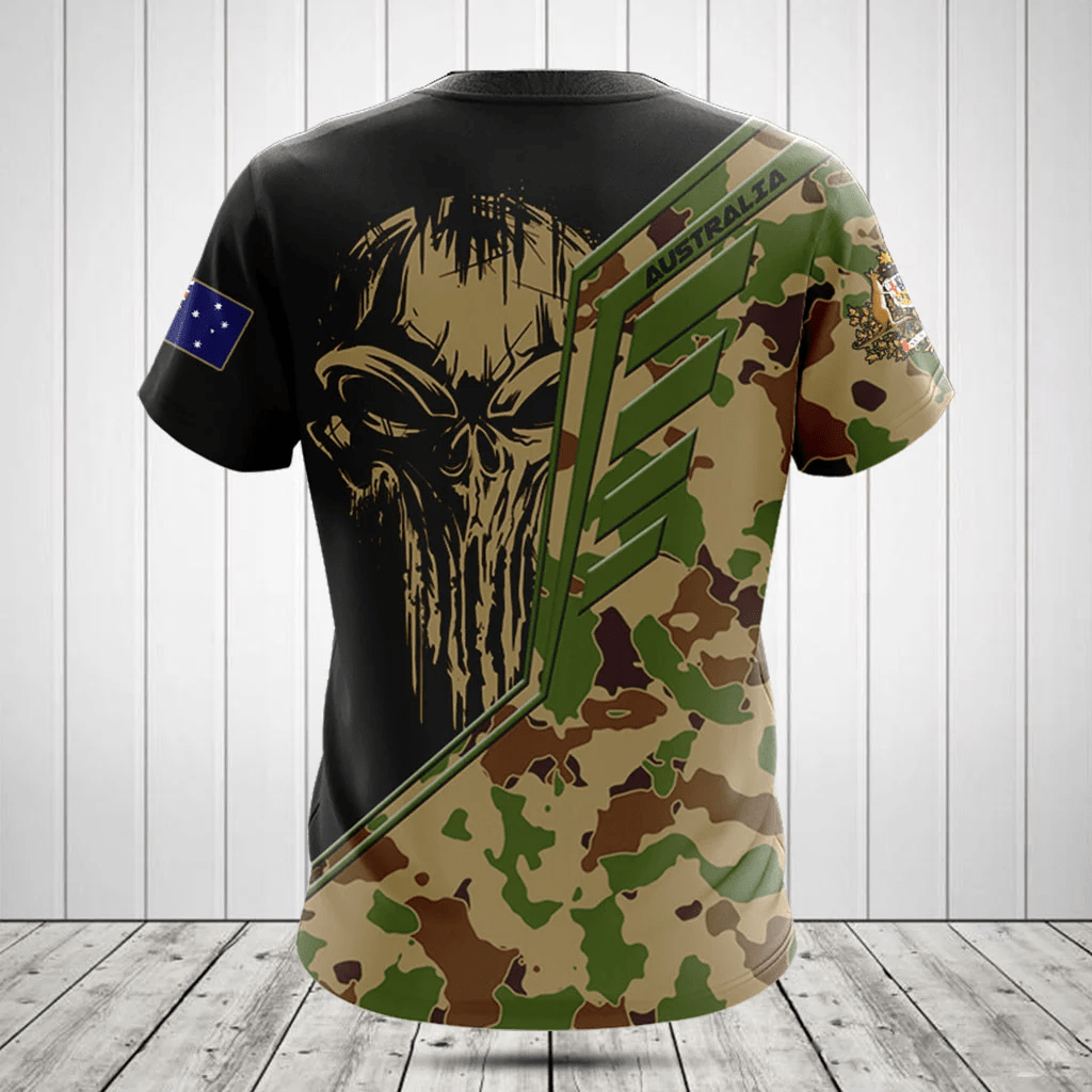 Customize Australia Wing Skull Camouflage Shirts