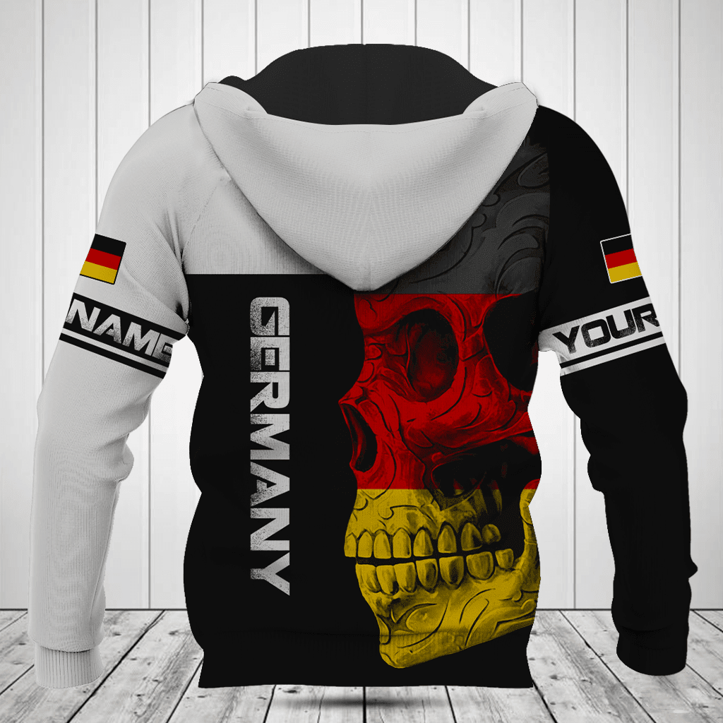 Customize Germany Skull Flag 3D Black And White Shirts