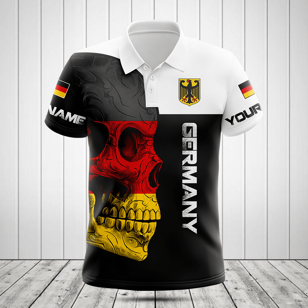 Customize Germany Skull Flag 3D Black And White Shirts