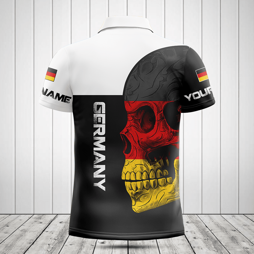 Customize Germany Skull Flag 3D Black And White Shirts