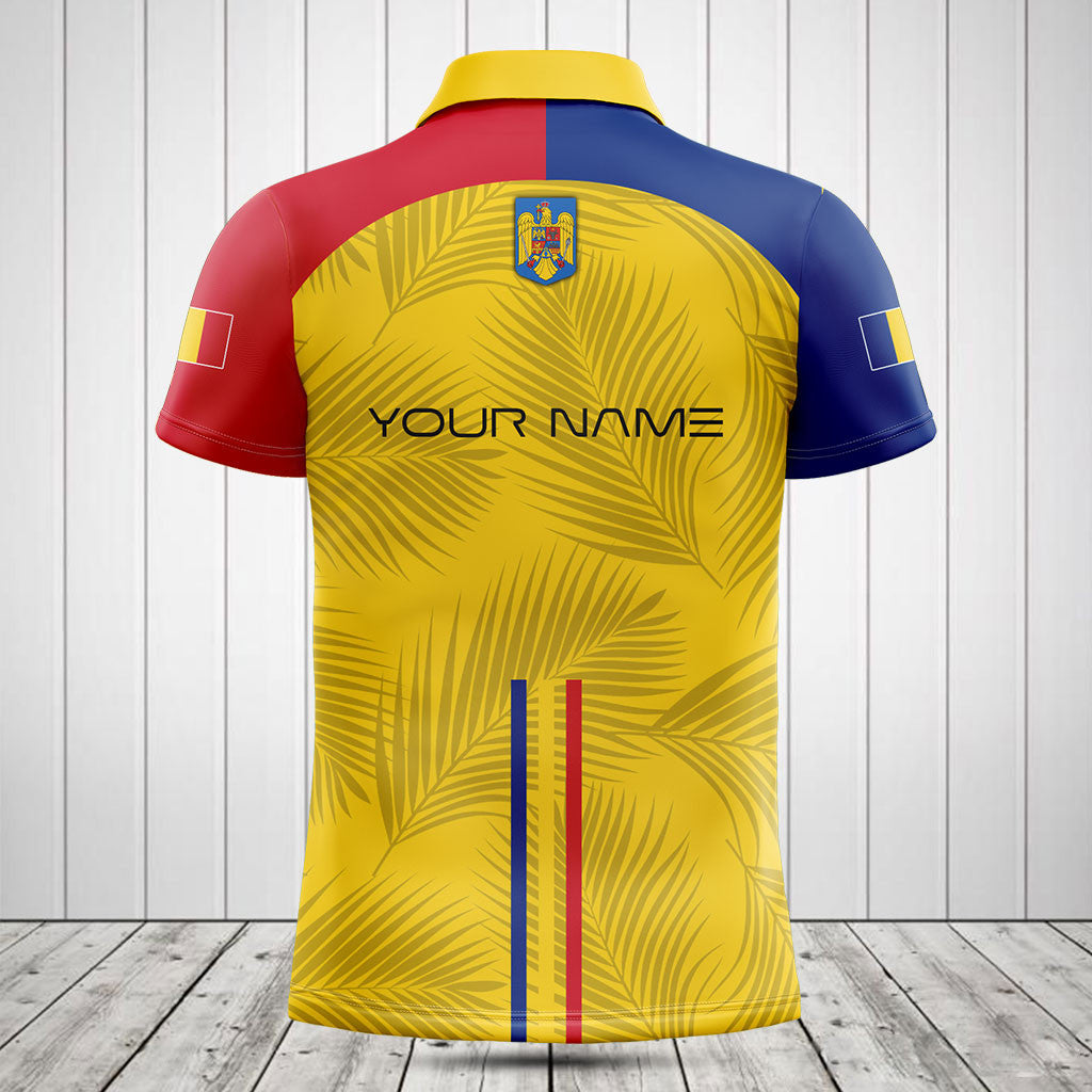 Customize Romania Flag Palm Leaf Shirts