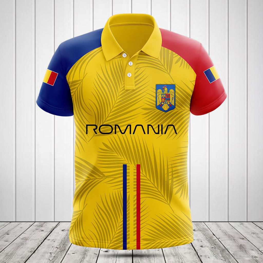 Customize Romania Flag Palm Leaf Shirts