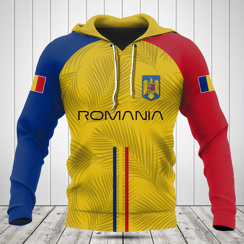 Customize Romania Flag Palm Leaf Shirts