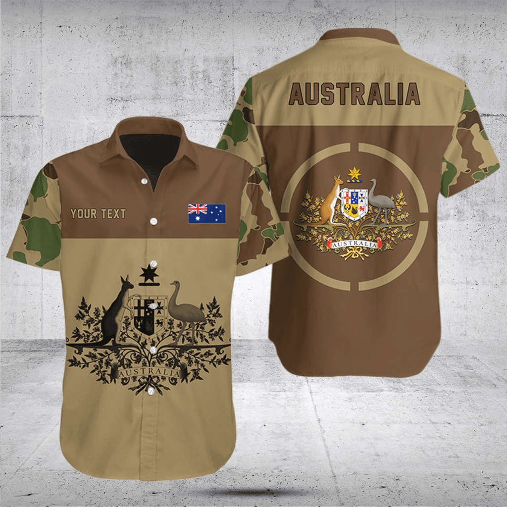 Customize Australia Coat Of Arms Camouflage Style Shirts