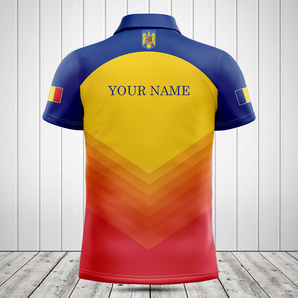 Customize Romania Flag Gradient Sport Shirts And Jogger Pants