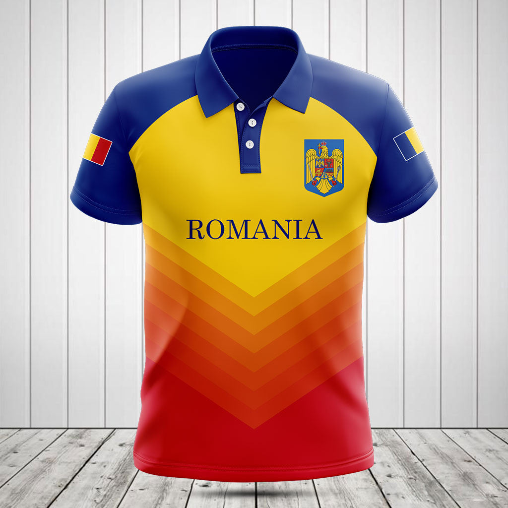 Customize Romania Flag Gradient Sport Shirts And Jogger Pants