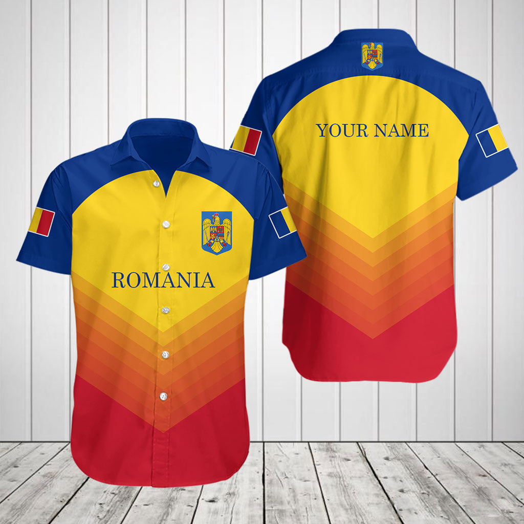 Customize Romania Flag Gradient Sport Shirts And Jogger Pants