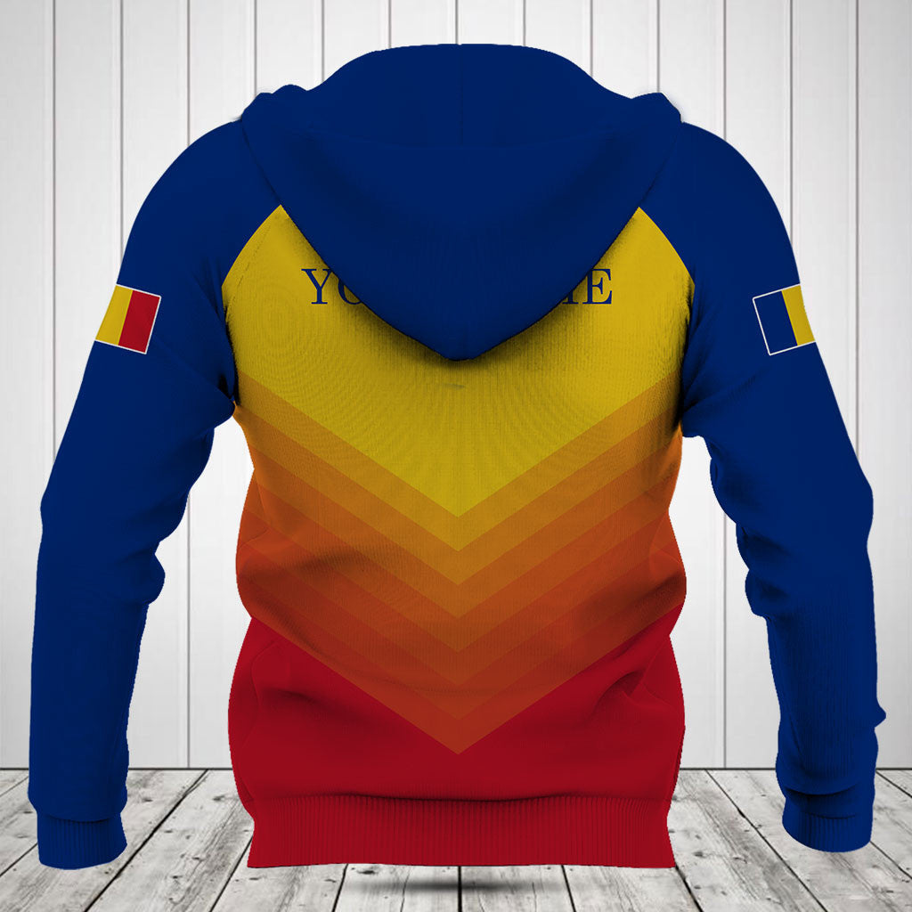 Customize Romania Flag Gradient Sport Shirts And Jogger Pants