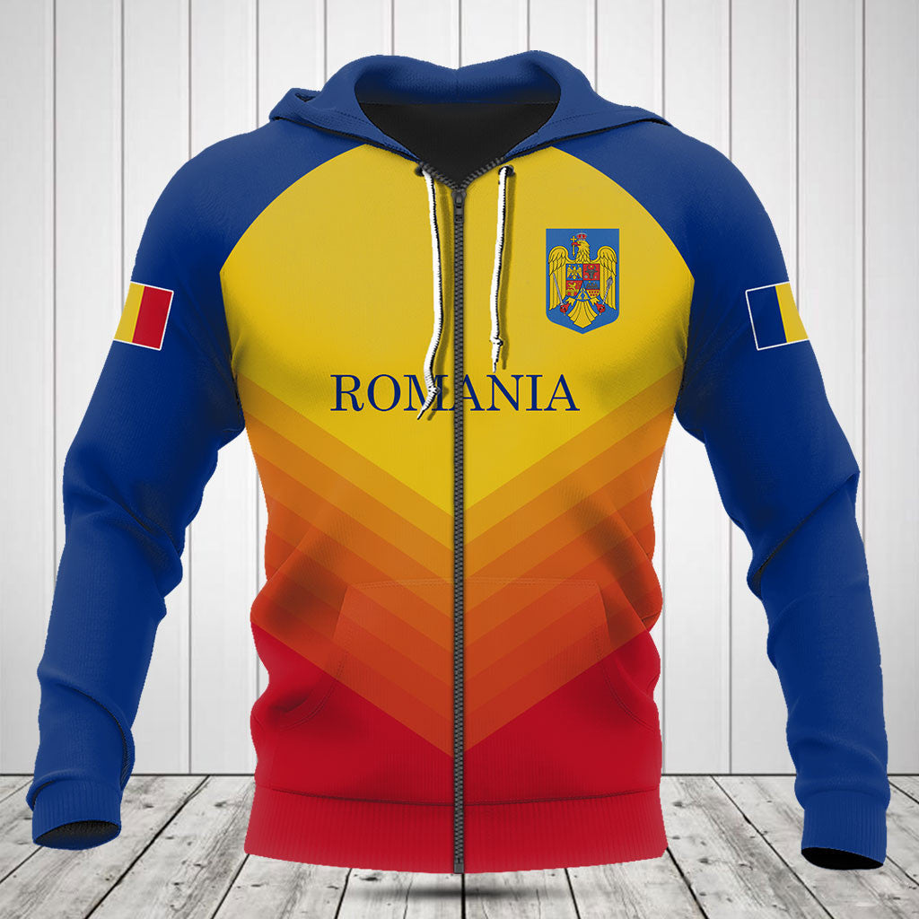 Customize Romania Flag Gradient Sport Shirts And Jogger Pants