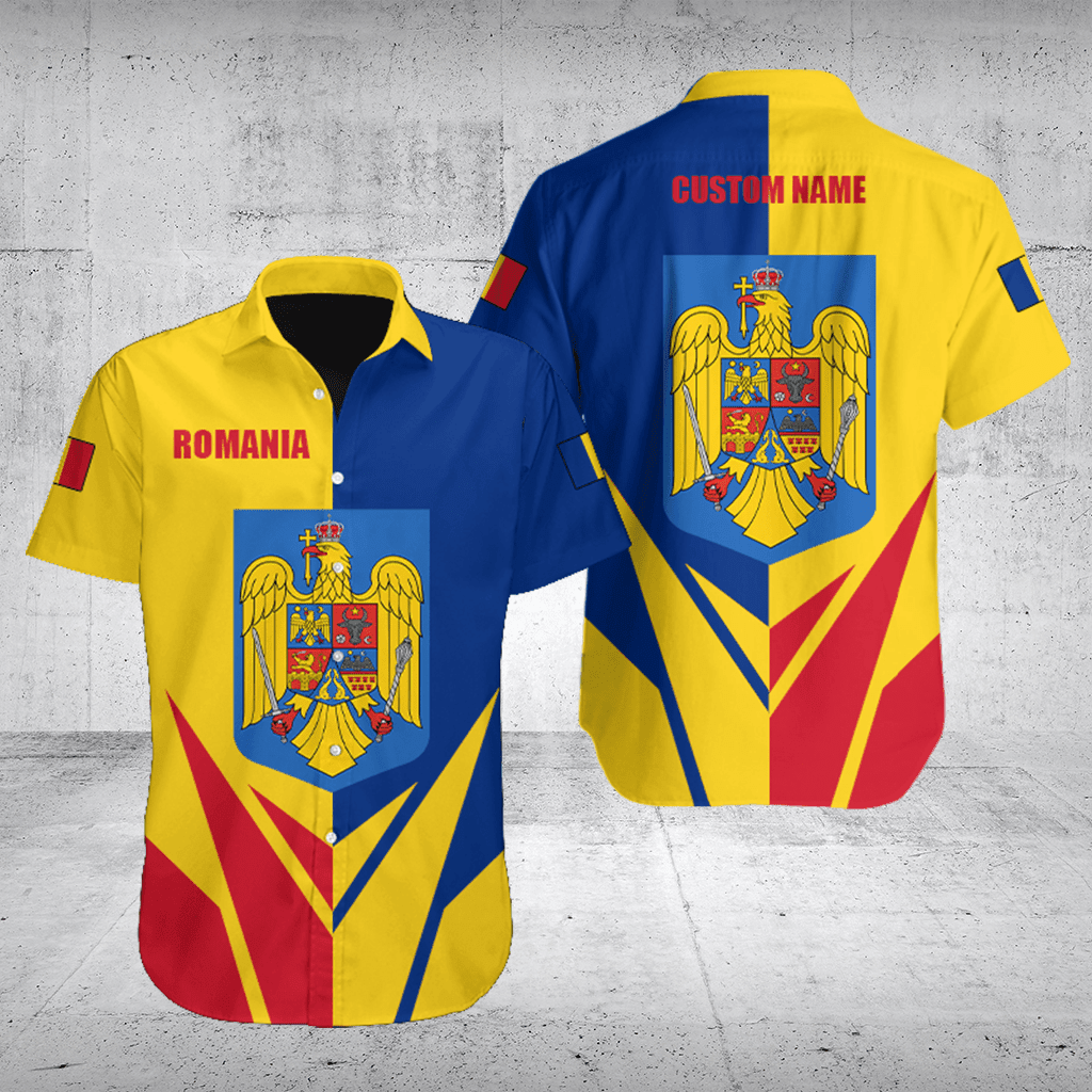 Customize Romania Coat Of Arms Flag Arrow Shirts