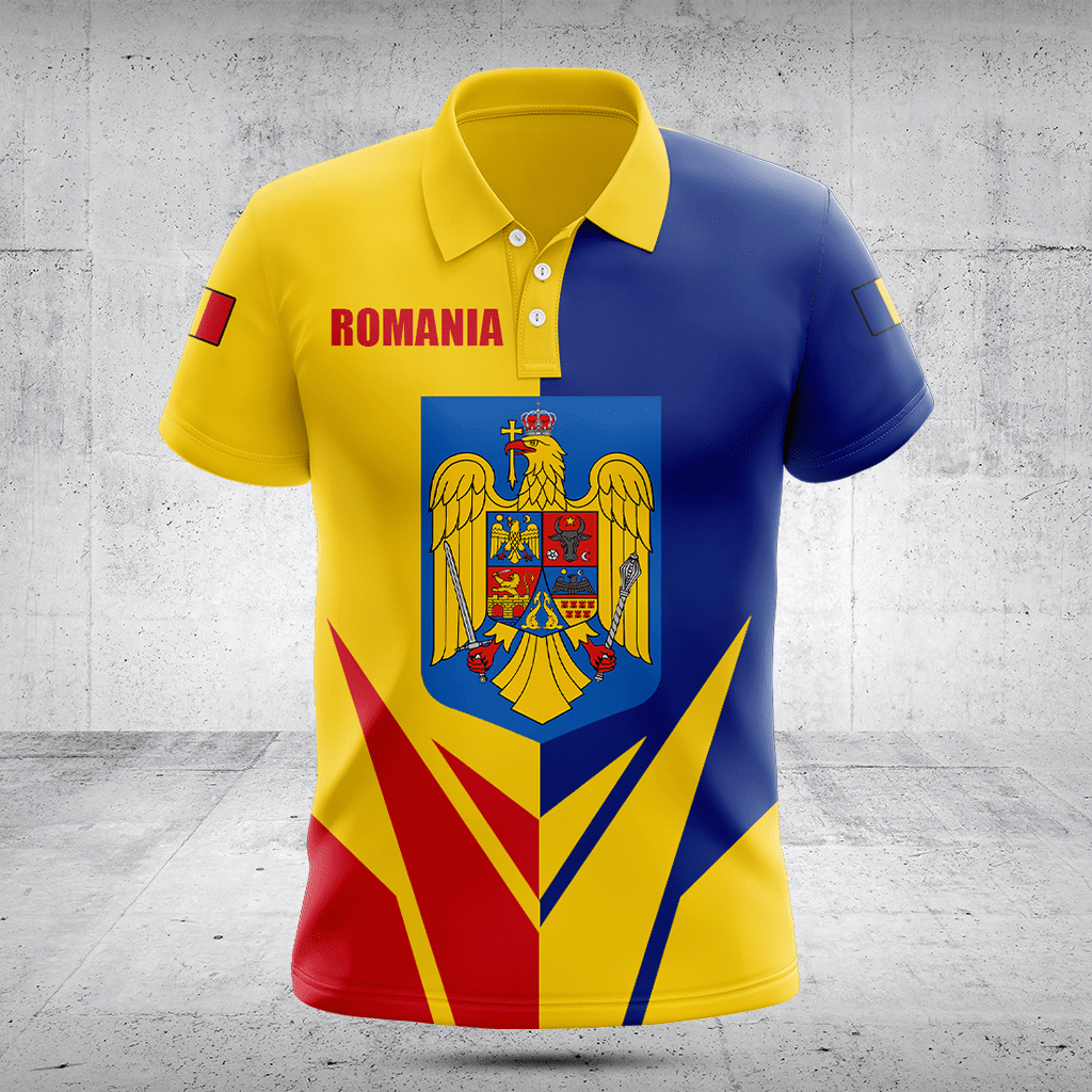 Customize Romania Coat Of Arms Flag Arrow Shirts