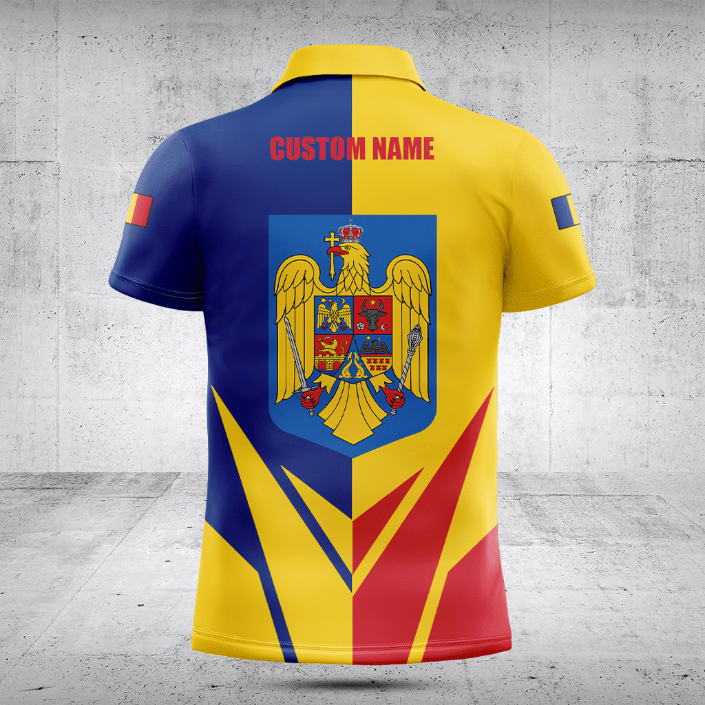 Customize Romania Coat Of Arms Flag Arrow Shirts