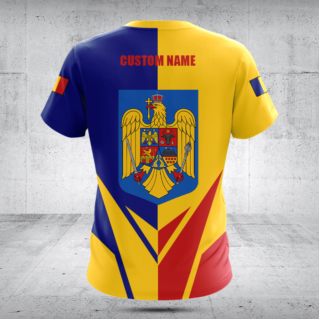 Customize Romania Coat Of Arms Flag Arrow Shirts