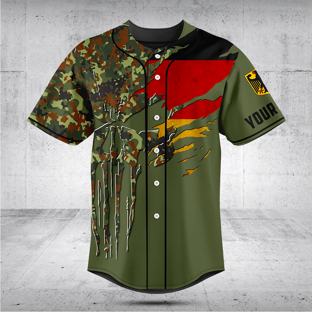 Customize Germany Flag Camo Skull Shirts