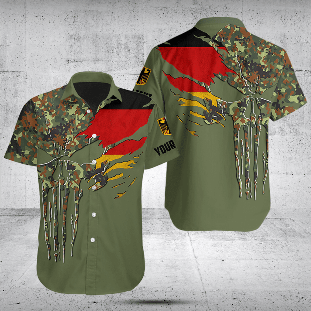 Customize Germany Flag Camo Skull Shirts