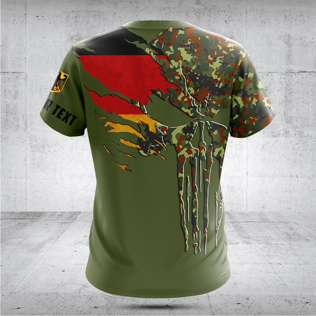 Customize Germany Flag Camo Skull Shirts