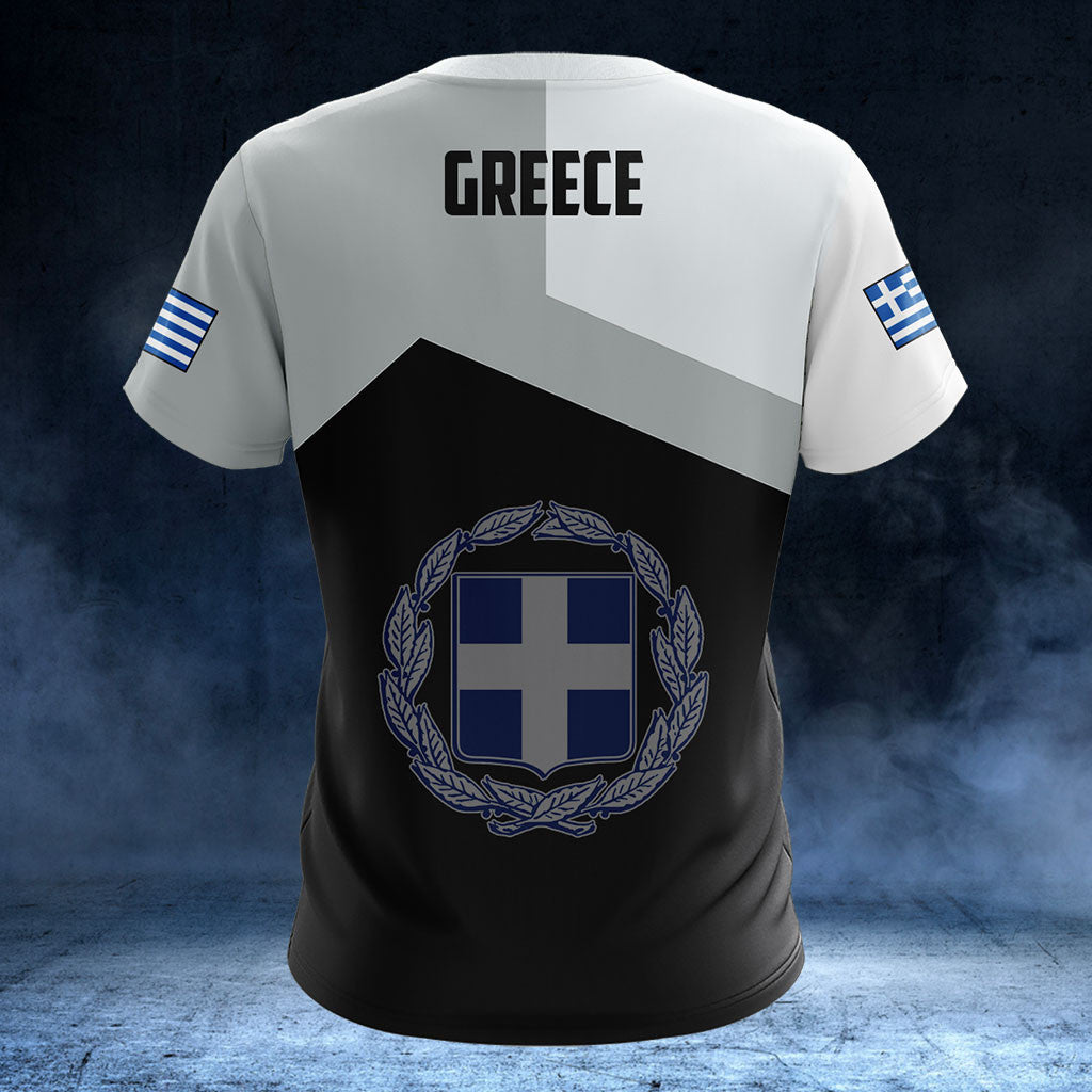 Customize Greece Black And White Shirts