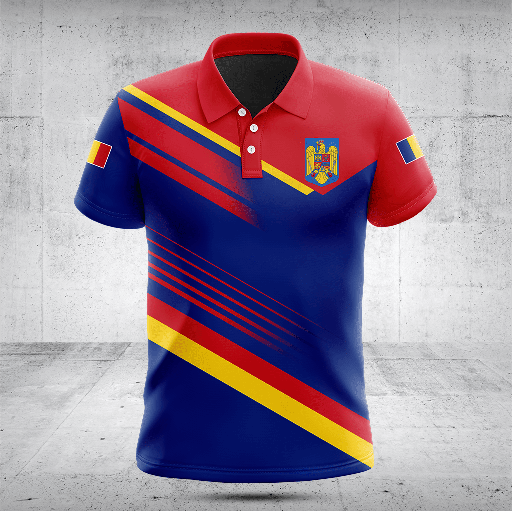 Customize Romania Flag Diagonal Line Pattern Shirts